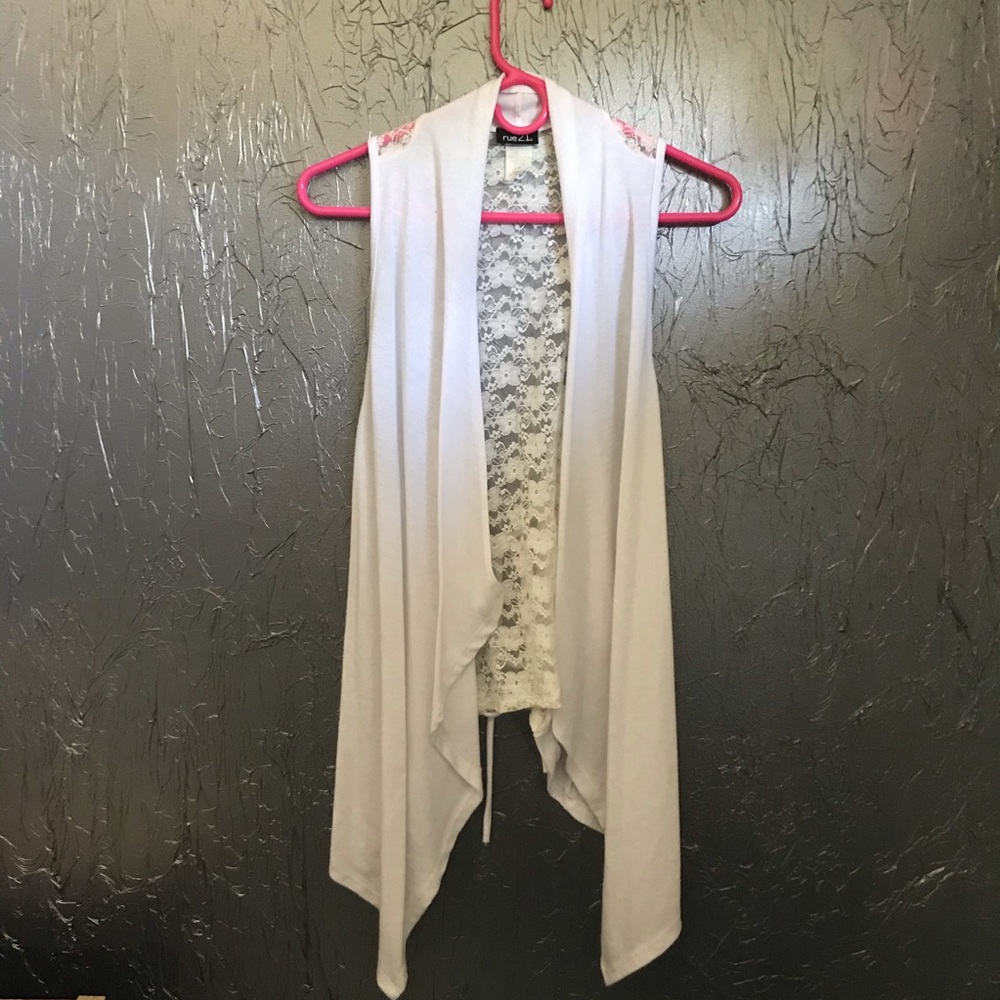 Rue 21 White lace vest